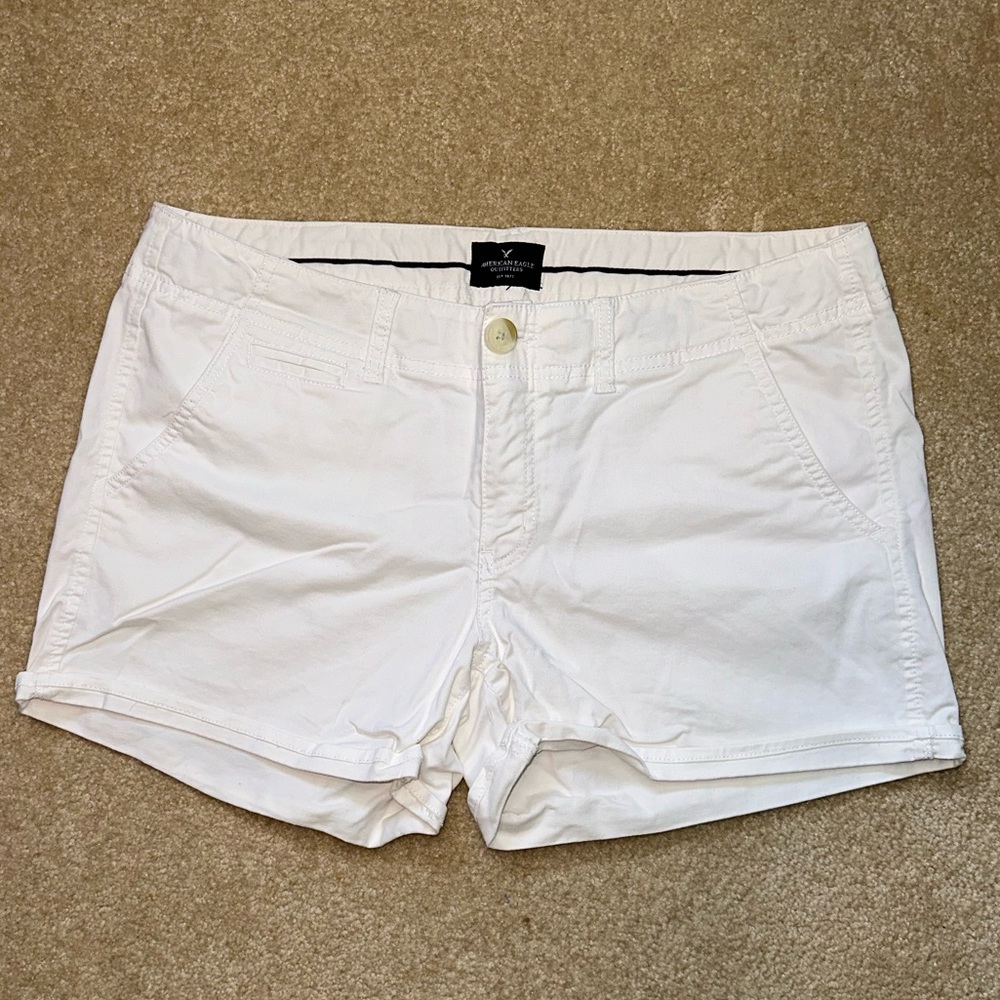 American Eagle Outfitters Stretch Shortie White Shorts
